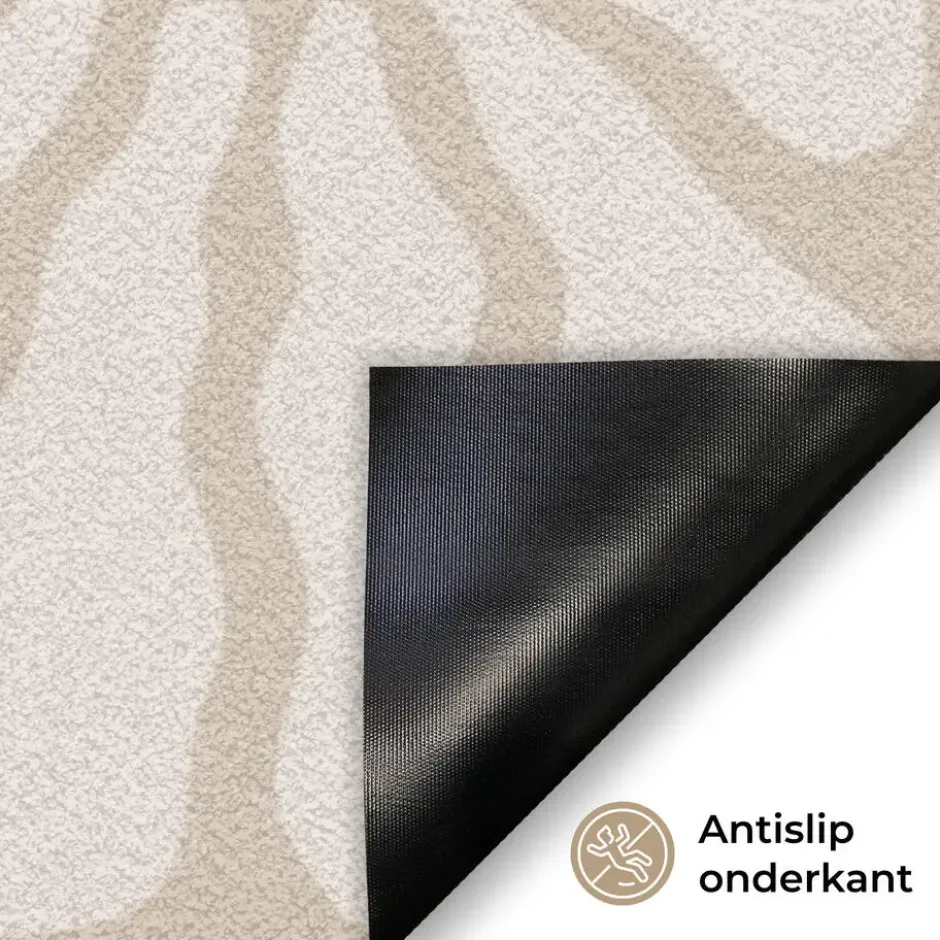 Deurmat 90x60 cm Bloemen - Print - Beige - Bruin - Minimalistisch