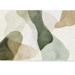 Deurmat 60x40 cm Japandi - Abstract - Groen