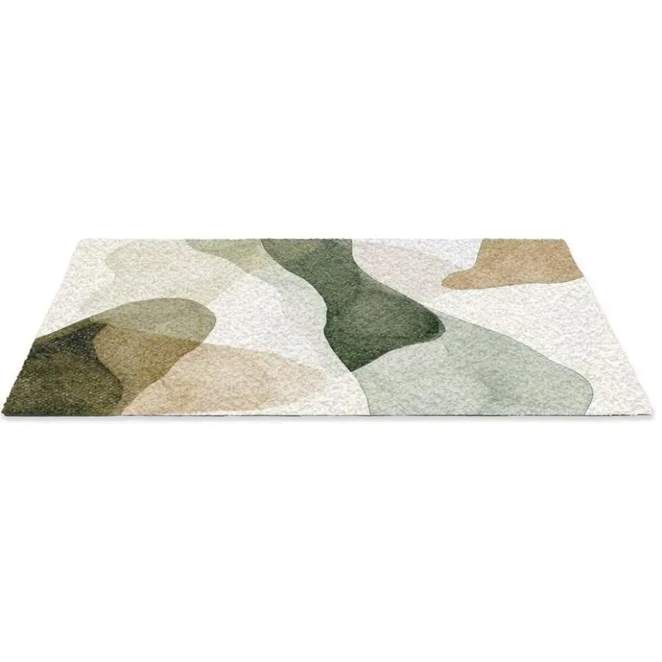 Deurmat 60x40 cm Japandi - Abstract - Groen
