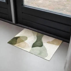 Deurmat 60x40 cm Japandi - Abstract - Groen