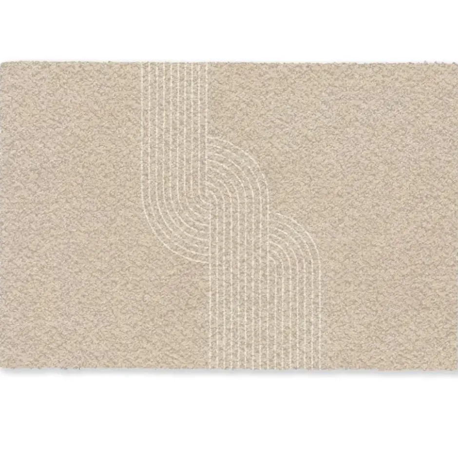 Deurmat 90x60 cm Parallelle lijnen - Lichte textuur - Beige