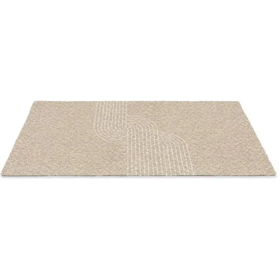 Deurmat 90x60 cm Parallelle lijnen - Lichte textuur - Beige