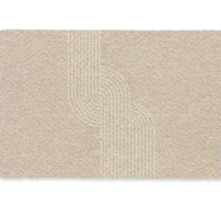 Deurmat 90x60 cm Parallelle lijnen - Lichte textuur - Beige