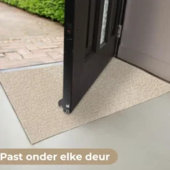 Deurmat 60x40 cm Parallelle lijnen - Lichte textuur - Beige