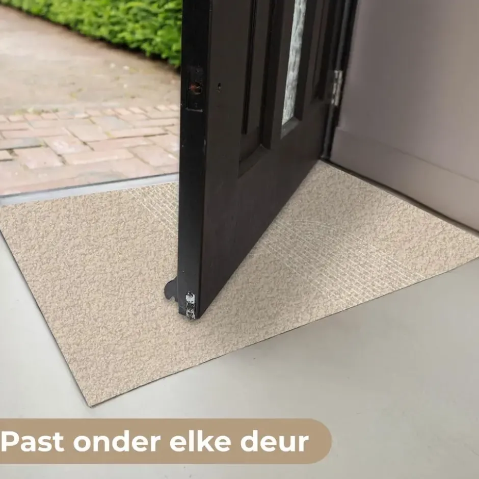 Deurmat 60x40 cm Parallelle lijnen - Lichte textuur - Beige