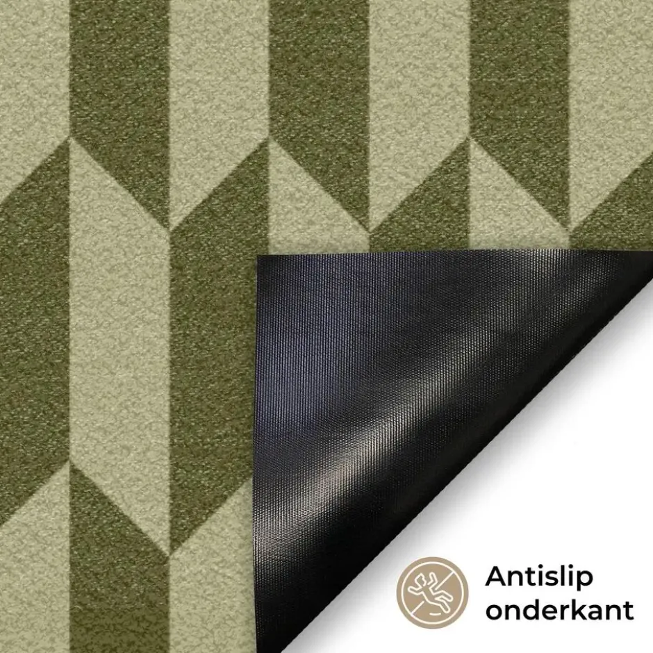 Deurmat 60x40 cm Patroon - Abstract - Groen - Vlakken