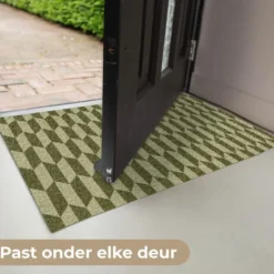 Deurmat 90x60 cm Patroon - Abstract - Groen - Vlakken