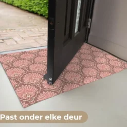 Deurmat 60x40 cm Waaiermotief - Patroon - Roze