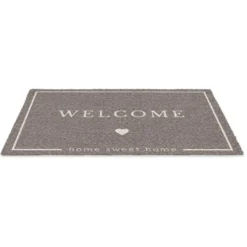 Deurmat 60x40 cm Welkom - Bruin