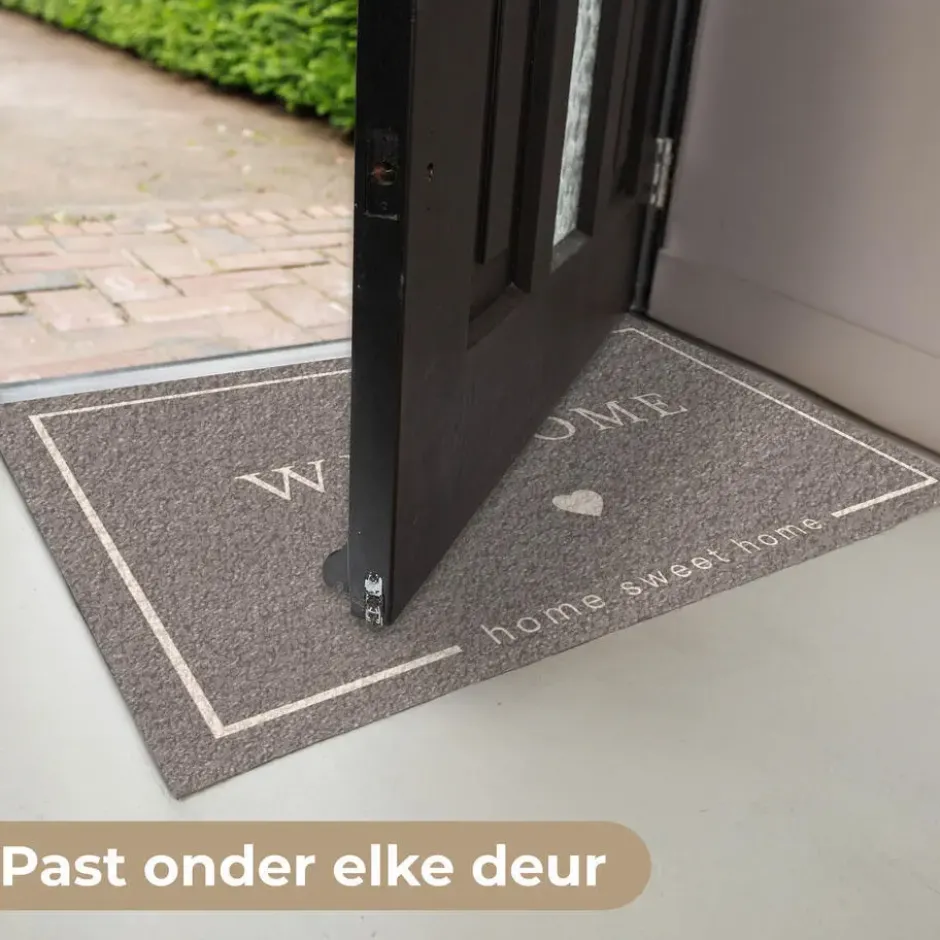 Deurmat 60x40 cm Welkom - Bruin