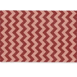 Deurmat 90x60 cm Zigzag - Strepen - Patroon - Rood