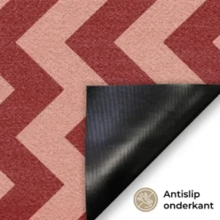 Deurmat 60x40 cm Zigzag - Strepen - Patroon - Rood