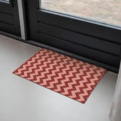 Deurmat 60x40 cm Zigzag - Strepen - Patroon - Rood