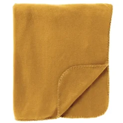 DEX - plaid 130x160 cm - fleece deken - zacht en dun - Golden Glow - geel