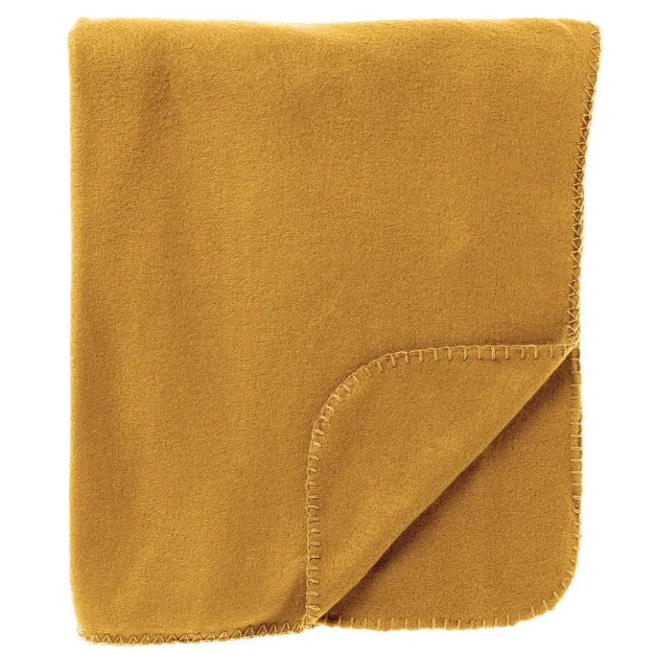 DEX - plaid 130x160 cm - fleece deken - zacht en dun - Golden Glow - geel