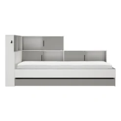 Diagone Bed Erwan - Opbergruimte - 90x200cm - Grijs/Wit