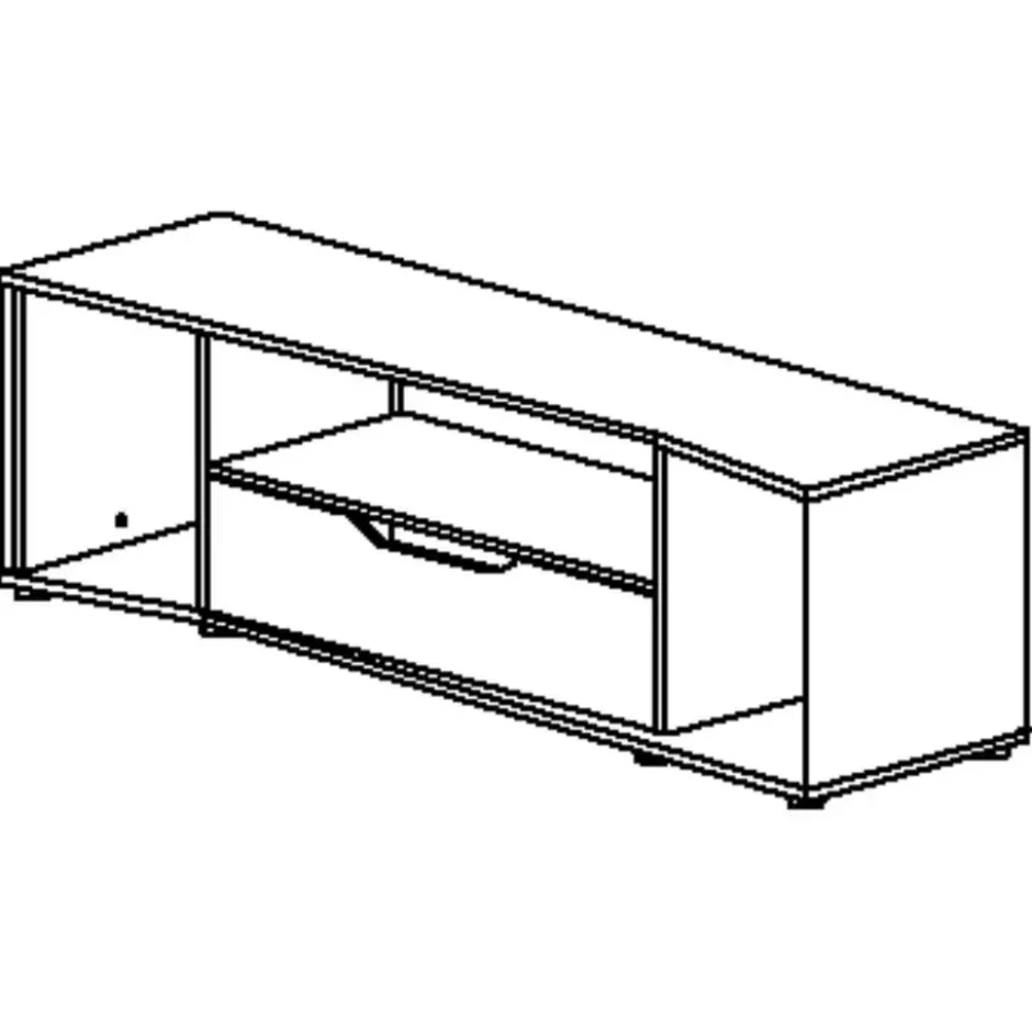 Diagone TV-meubel Hack - Voor Gamers - 163cm - Zwart