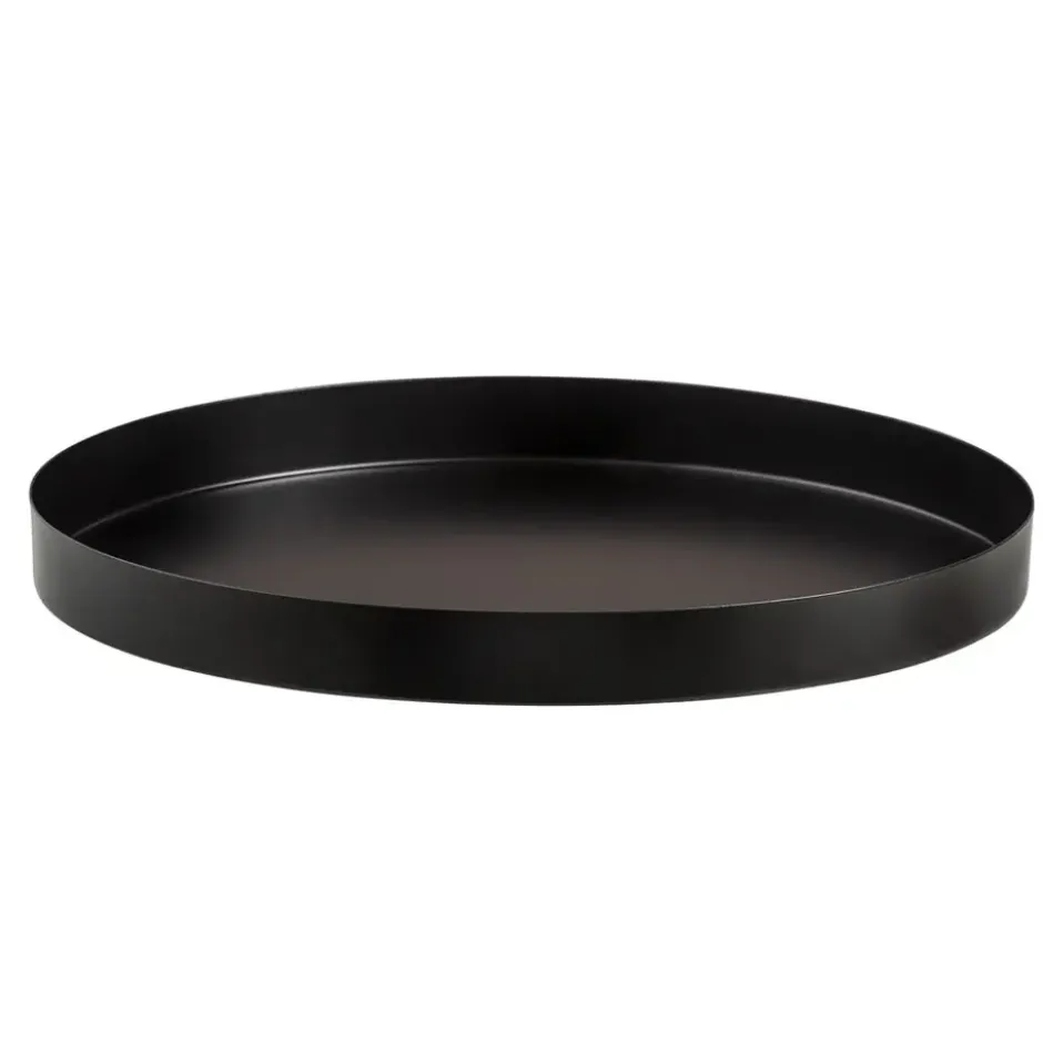 Dienblad Fenno decoratief - zwart - metaal - Ø30 cm