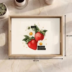 Dienblad 40x30 cm Aardbeien - Madeliefjes - Quote - Sterretjes