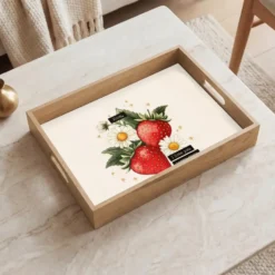 Dienblad 40x30 cm Aardbeien - Madeliefjes - Quote - Sterretjes
