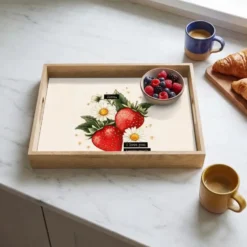 Dienblad 40x30 cm Aardbeien - Madeliefjes - Quote - Sterretjes