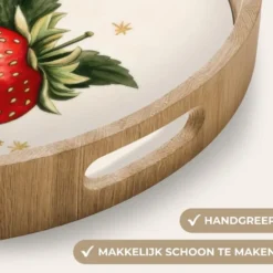 Dienblad 50x50 cm Aardbeien - Madeliefjes - Quote - Sterretjes