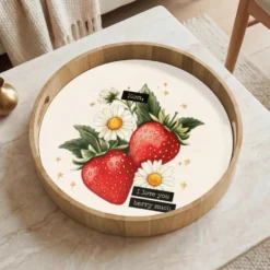 Dienblad 40x40 cm Aardbeien - Madeliefjes - Quote - Sterretjes