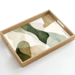 Dienblad 50x35 cm Japandi - Abstract - Groen
