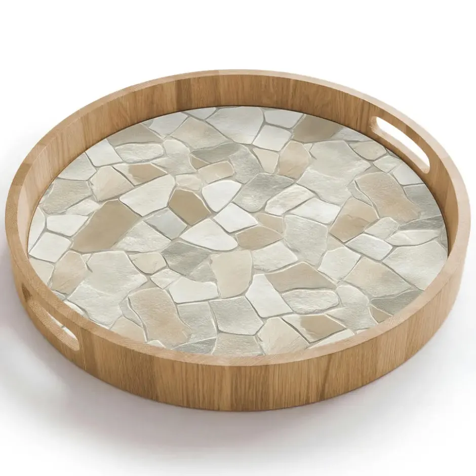 Dienblad 40x40 cm Mozaïek - Stenen - Beige