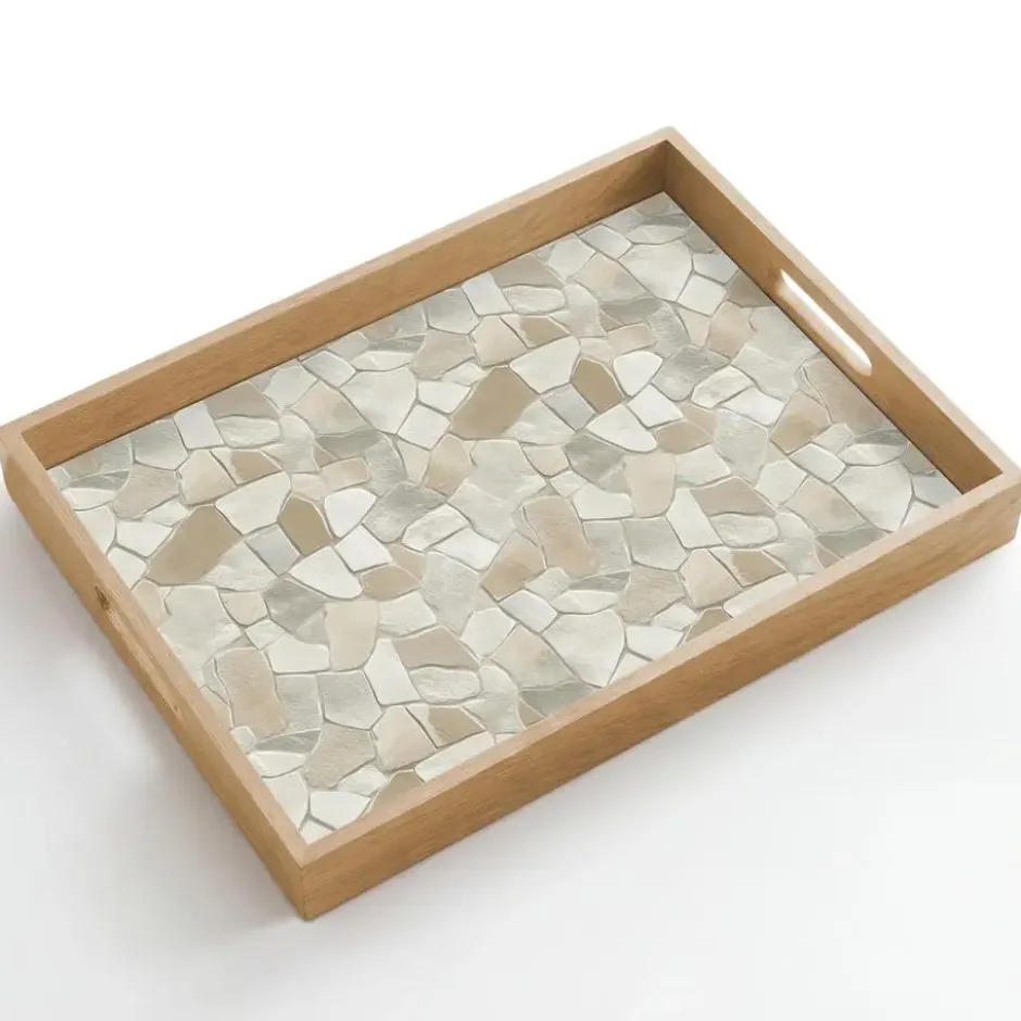 Dienblad 50x35 cm Mozaïek - Stenen - Beige