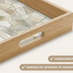 Dienblad 50x35 cm Mozaïek - Stenen - Beige