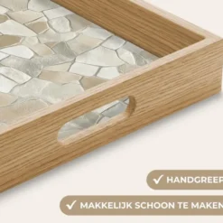 Dienblad 40x30 cm Mozaïek - Stenen - Beige