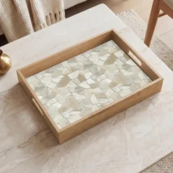 Dienblad 40x30 cm Mozaïek - Stenen - Beige