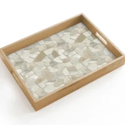 Dienblad 40x30 cm Mozaïek - Stenen - Beige