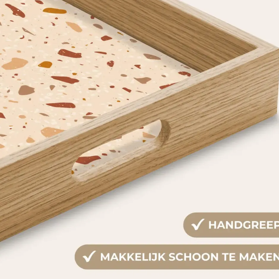 Dienblad 50x35 cm Terrazzo - Patroon - Kleurrijk - Steen