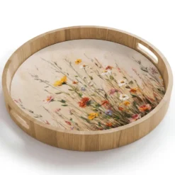 Dienblad 40x40 cm Wilde bloemen - Penseelstreken - Rustgevend