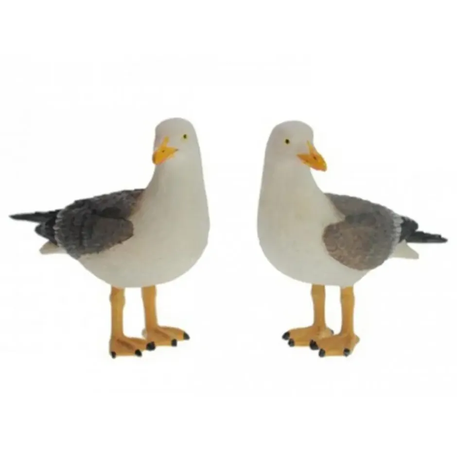 Dierenbeeld - Vogel - Zeemeeuw staand - 15 cm polystone