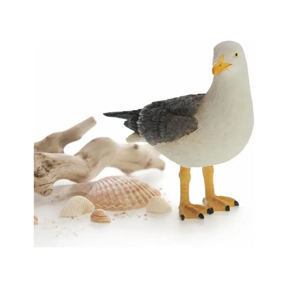 Dierenbeeld - Vogel - Zeemeeuw staand - 15 cm polystone