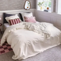 Dindi Home - Dekbedovertrek White Ruffle - 200x220 cm - Off White