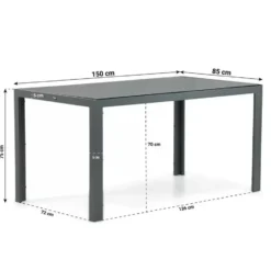 Dining Tuintafel rechthoekig 150 x 85 cm Grijs Venustas