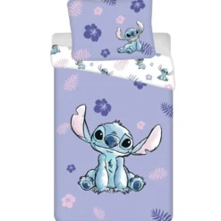 Disney Lilo & Stitch Dekbedovertrek Flower - Eénpersoons - 140 x 200 + 70 x 90 c