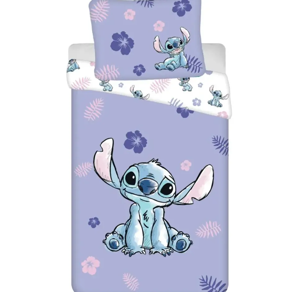 Disney Lilo & Stitch Dekbedovertrek Flower - Eénpersoons - 140 x 200 + 70 x 90 c