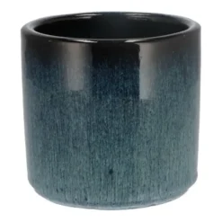 DK Design Bloempot model Blue Glaze - blauw - D12 x H13 cm - ombre
