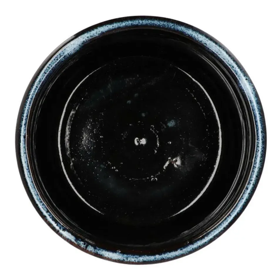 DK Design Bloempot model Blue Glaze - blauw - D12 x H13 cm - ombre