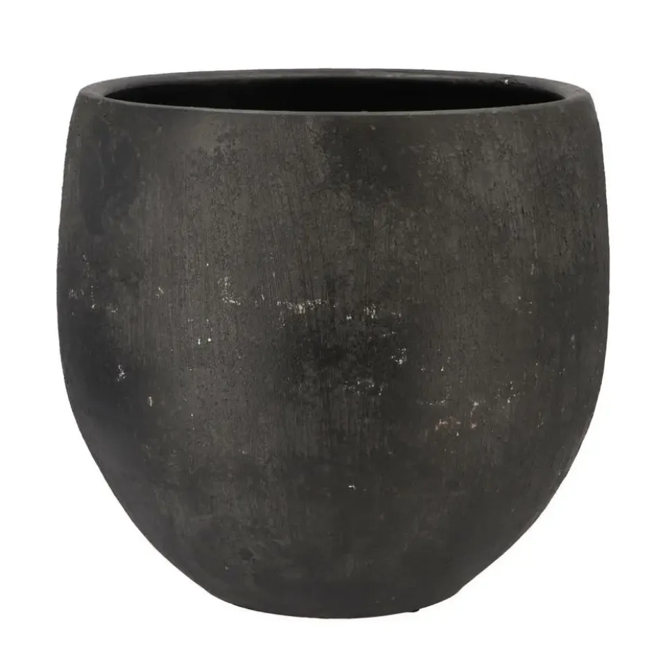 DK Design Bloempot model Maya - verweerd zwart - D32xH35cm - rustiek