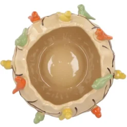 DK Design Bloempot/plantenpot Vogels - zandkleurig - D26 x H20 cm