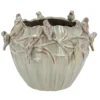 DK Design Bloempot/plantenpot Vogels - mosgroen - D19 x H15 cm