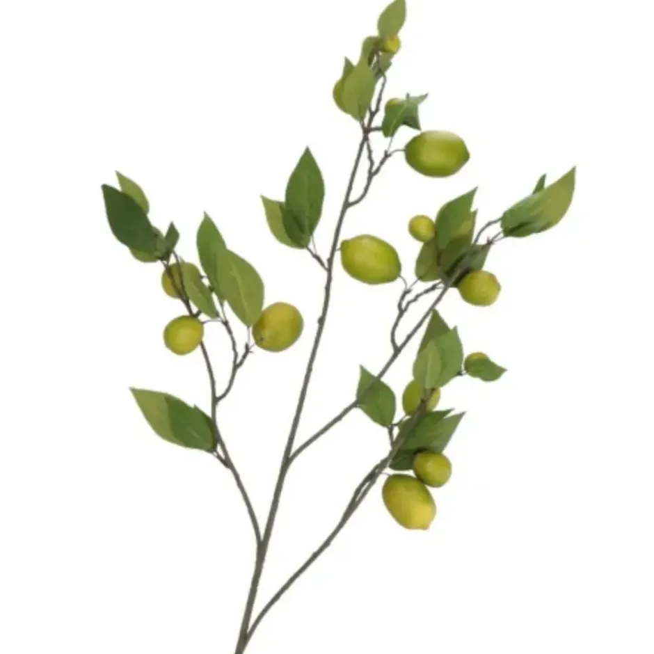 DK Design Kunstbloem citrusfruit tak limoen - 135 cm - groen