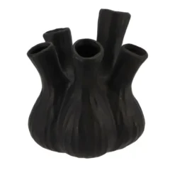 DK Design vaas Aglio - tulpenvaas - mat zwart - D17 x H20 cm