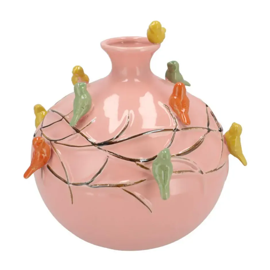 DK Design Vaas Vogels - pistache - D14 x H14 cm